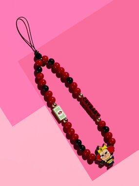 The Powerpuff Girls Beaded Tamagotchi Charm - Red & Black